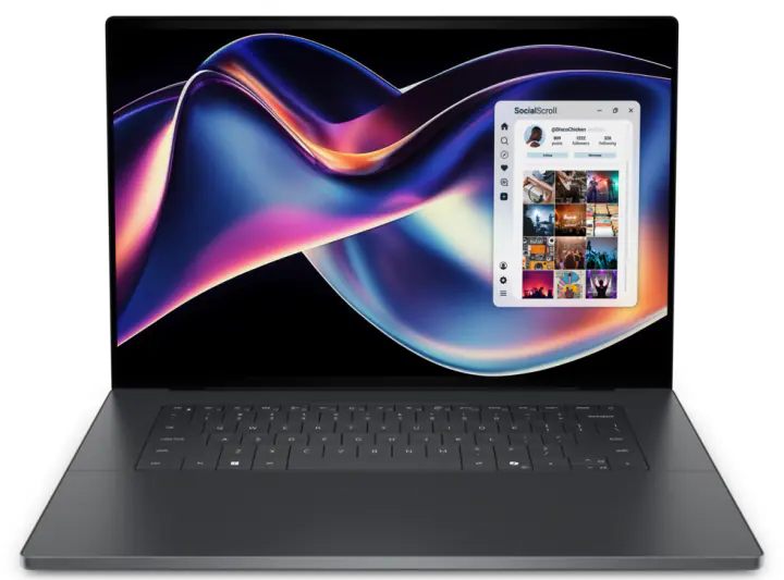 Dell XPS 16 gray with discreet design